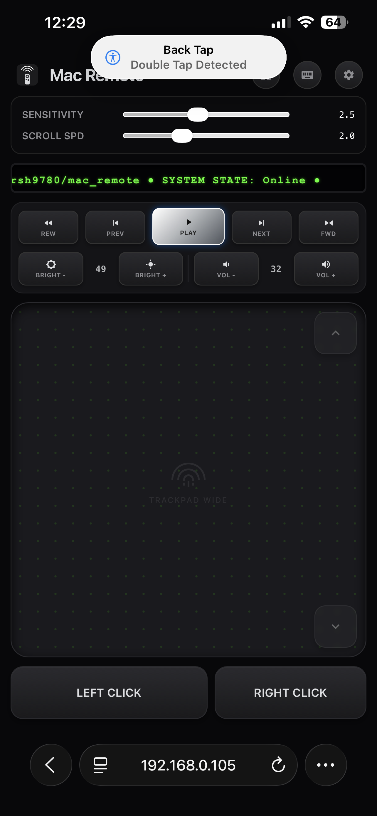 Trackpad Settings